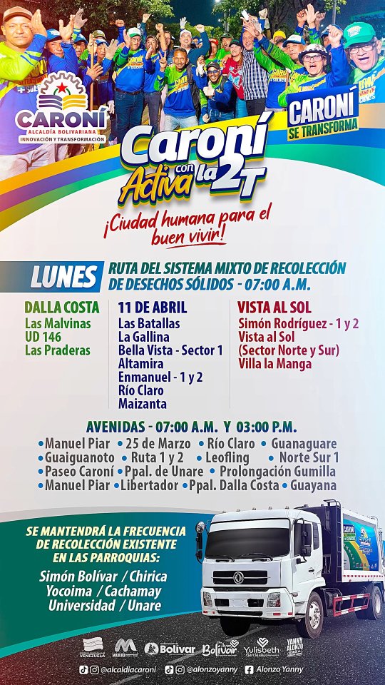 Caroní se Transforma: ¡Activamos la 2T! ♻️

¡​Seguimos trabajando por una Ciudad Humana par...