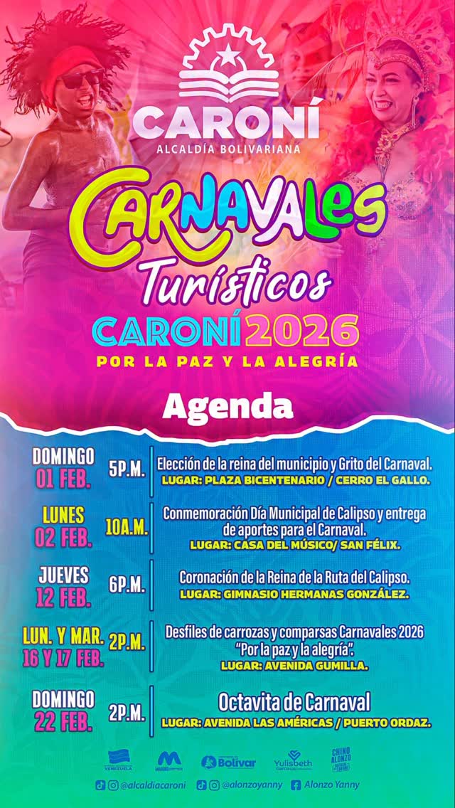 ​¡La espera ha terminado! Presentamos con orgullo nuestra Agenda de Carnavales 2026, una ruta dis...
