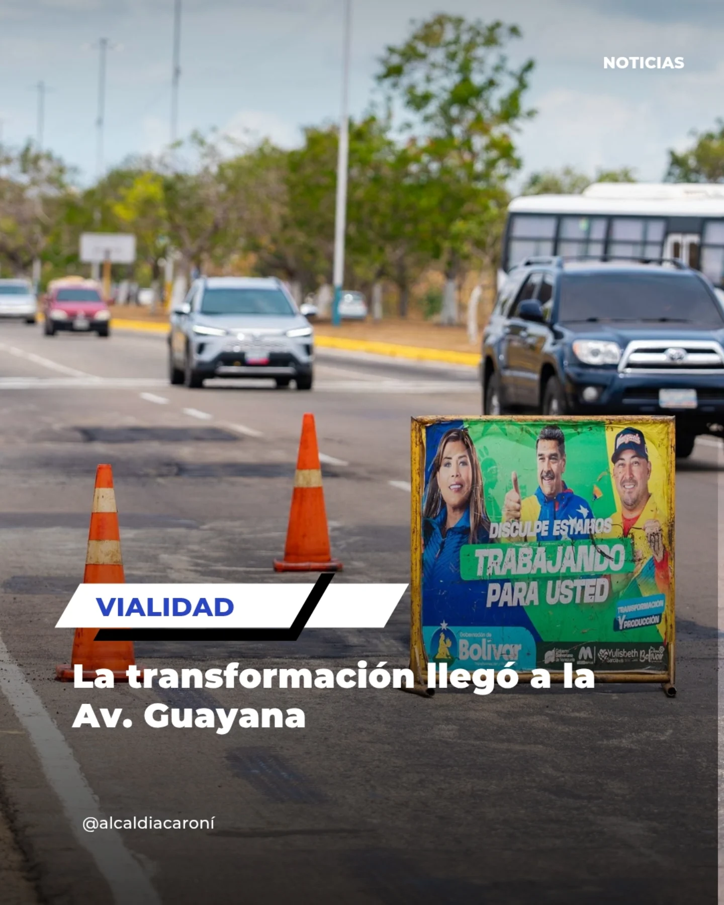 ¡La transformación de Caroní no se detiene!
​Seguimos desplegados en la Av. Guayana, ejecutando...