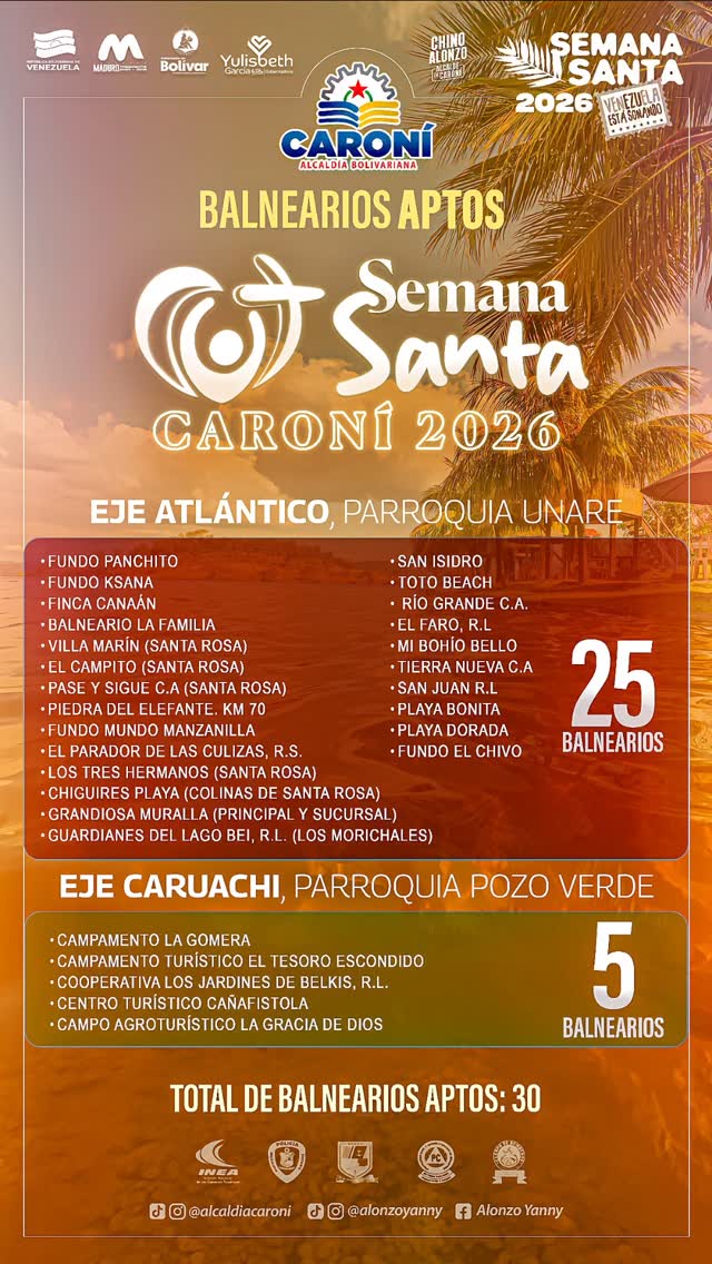 ¡Semana Santa en Caroní está sonando! 

​Prepara el protector solar y disfruta de nuestros 30 b...