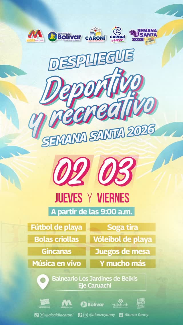 Súmate al Despliegue Deportivo y Recreativo Semana Santa 2026. Te esperamos este jueves y viernes e...