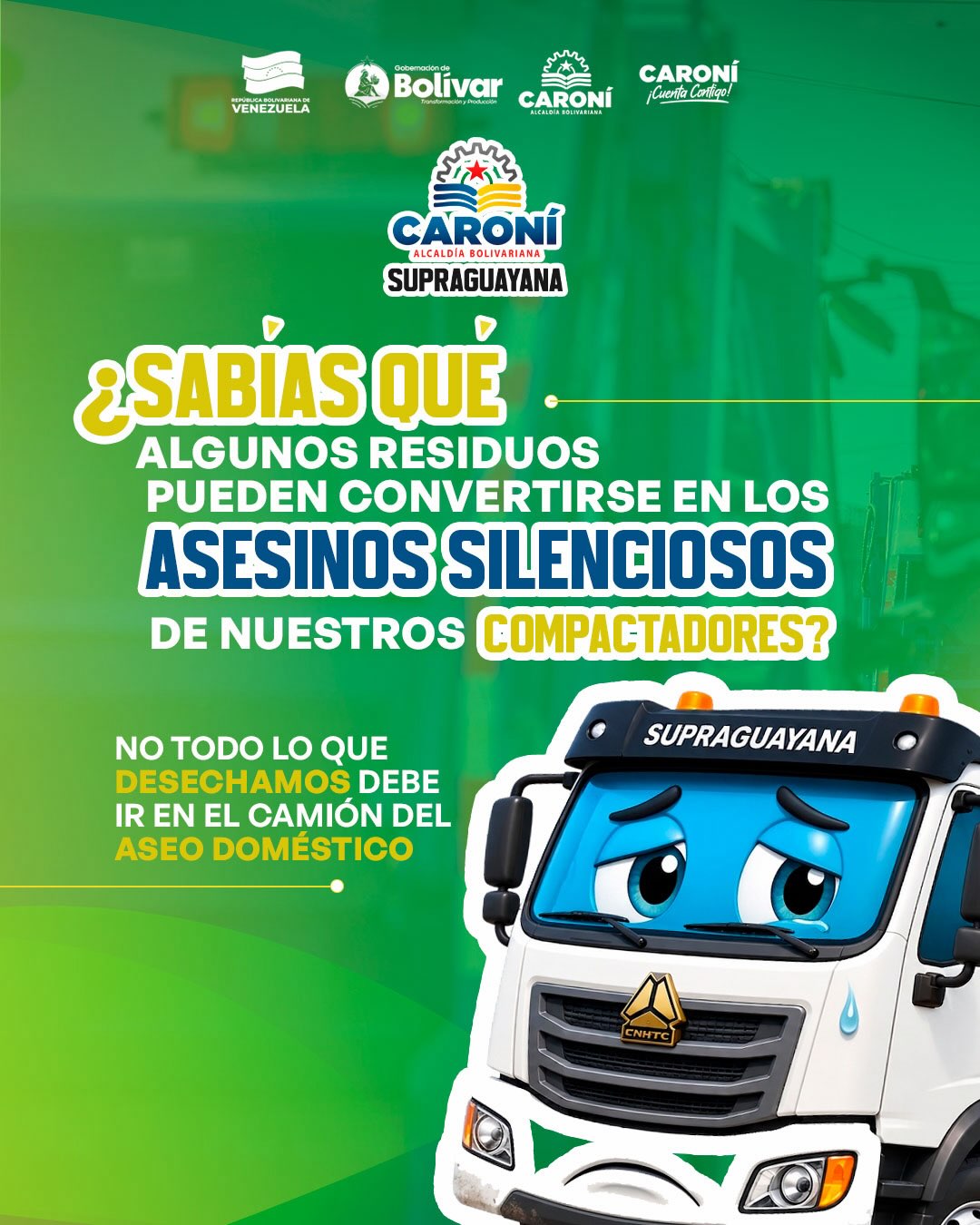🚨 ES IMPORTANTE QUE LO SEPAS

¿Sabías que las compactadoras no pueden recoger todo tipo de resi...