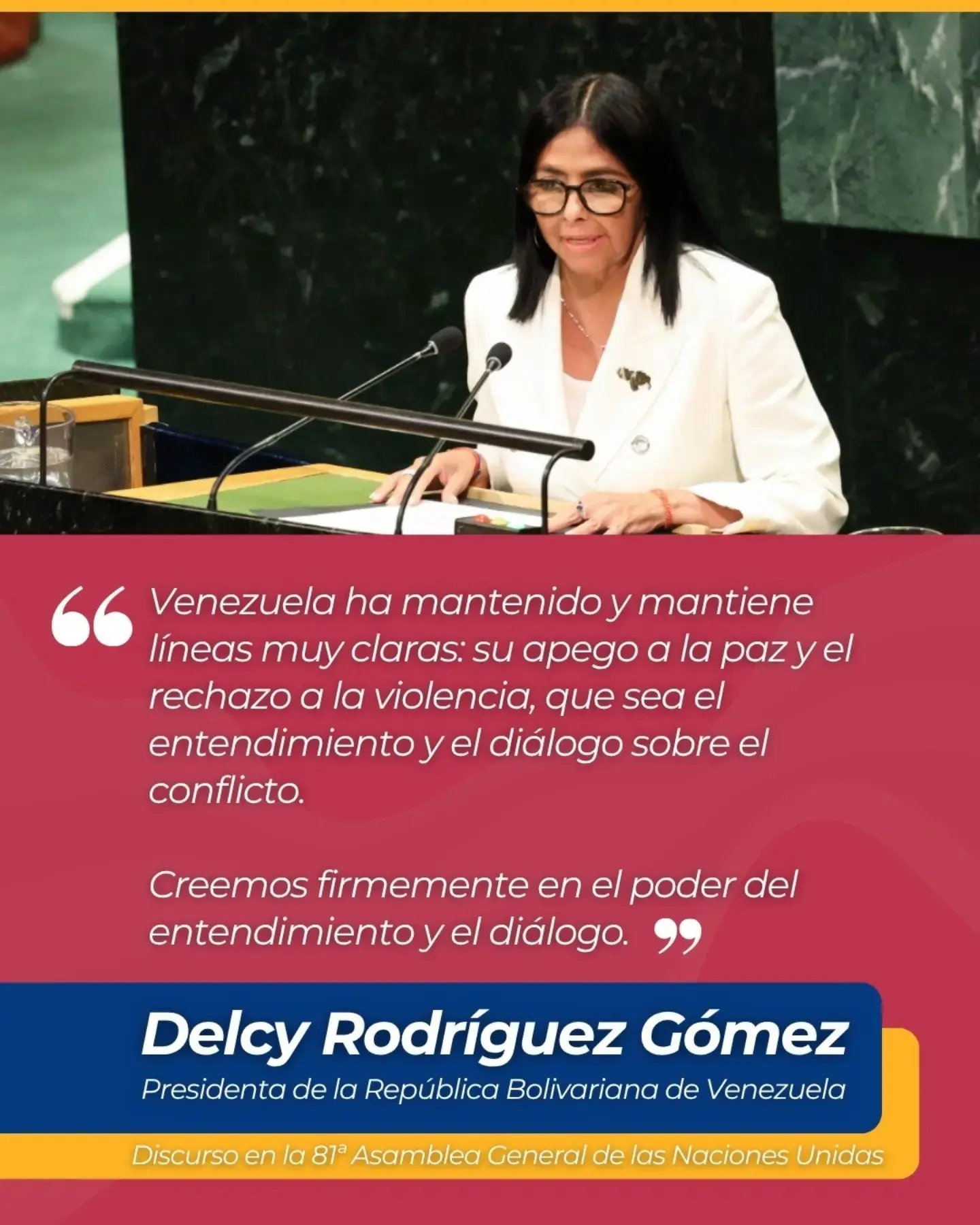 Discurso de la presidenta @delcyrodriguezv en la 81ªAsamblea General de las Naciones Unidas, Nueva ...